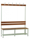 Umkleideraum Sitzbank mit Hakenleiste einseitig - Classic Umkleidebänke