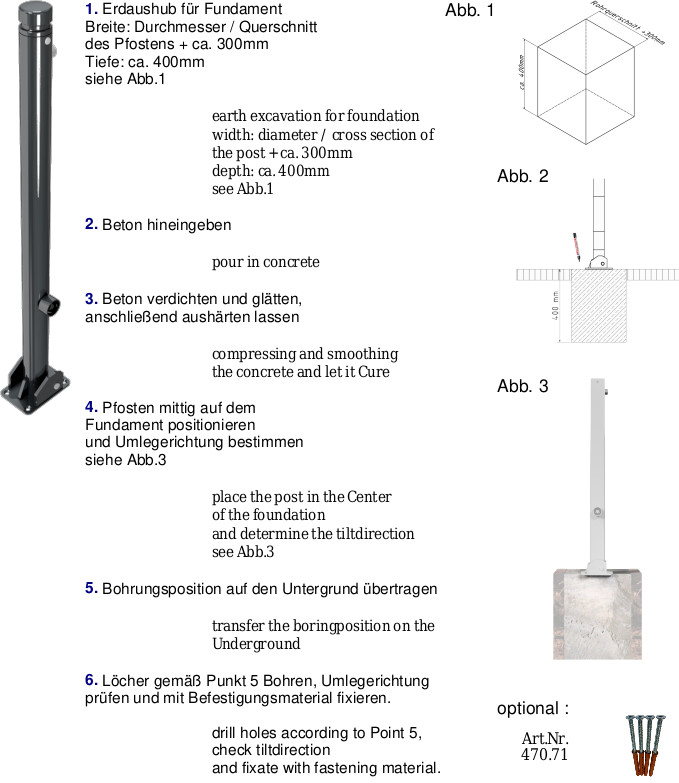 Absperrpfosten SP204 klappbar