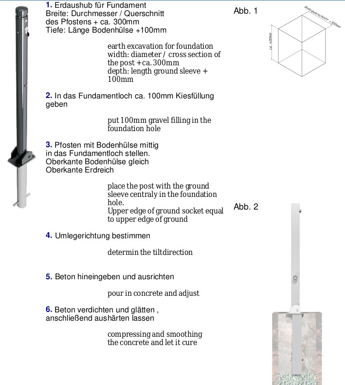 Absperrpfosten SP205 klappbar