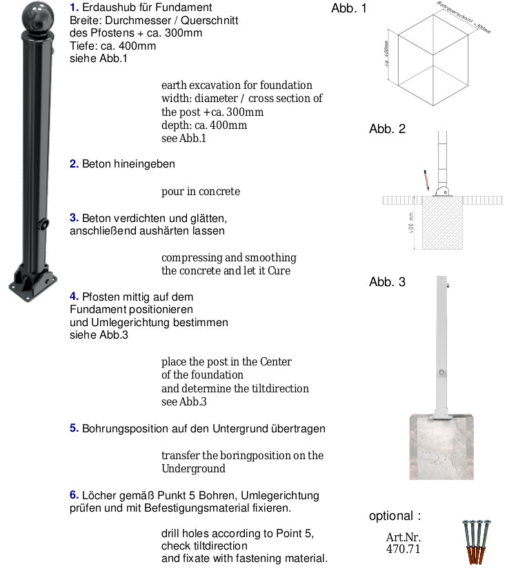 Absperrpfosten SP304 klappbar