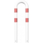 Preview: Weißer Absperrbügel mit roten Streifen: LO100® Rammschutzbügel
