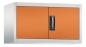 Mobile Preview: Aufsatz.- Büroschrank aus Metall, Modell RON 2000 lichtgrau/orange