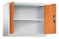 Mobile Preview: Aufsatz.- Büroschrank zur Erweiterung Metallschränke RON 2000 (offen) lichtgrau/orange
