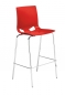 Mobile Preview: Barhocker mit Kunststoffsitzschale rot, Gestell verchromt