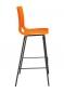 Mobile Preview: Barhocker mit Kunststoffsitzschale orange, von der Seite