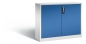 Mobile Preview: Beistellschrank aus Metall, 1000 x 400 x 1200 mm (H x T x B) Modell RON lichtgrau/enzianblau