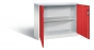 Mobile Preview: Beistellschrank aus Metall, 1000 x 400 x 1200 mm (H x T x B) Modell RON lichtgrau/feuerrot