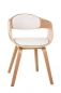 Preview: Holzstühle mit Polster in der Farbe weiß (Besucherstühle)