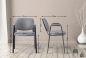 Preview: Abmessungen: Besucherstühle mit Armlehnen vom Typ K2 Stoff grau, Gestell schwarz