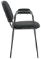 Preview: Stapelbare Besucherstühle mit Armlehnen K2 Stoff schwarz, Gestell schwarz