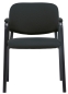 Preview: Bequeme Besucherstühle mit Armlehnen K2 Stoff schwarz, Gestell schwarz
