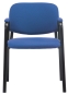 Preview: Konferenzstühle mit gepolsterten Armlehnen K2 Stoff blau, Gestell schwarz