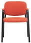 Preview: Konferenzstühle mit Armlehnen in rotem Stoff u. schwarzem Stahlgestell