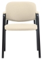 Preview: Konferenzstühle mit Armlehnen in cremefarbenem Stoff u. schwarzem Gestell.