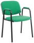 Preview: Besucherstühle mit Armlehnen (in grünem Stoff). Qualität zum kleinen Preis.