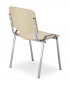 Mobile Preview: Besucherstühle mit Metallgestell verchromt und Holzsitz (Cillian H) Rückansicht