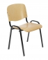 Preview: Besucherstühle mit Metallgestell schwarz und Holzsitz (Cillian H) von schräg oben