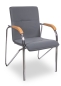 Preview: Besucherstühle Typ DS - in grauem Stoff, mit verchromten Stahlgestell