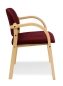 Mobile Preview: Holz Besucherstühle stapelbar mit Armlehne von der Seite