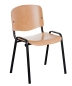 Preview: Besucherstühle ISO Holz - Gestell schwarz pulverbeschichtet
