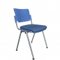 Mobile Preview: Besucherstühle John mit Polstersitz blau, Kunststoff blau, Gestell verchromt
