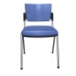 Mobile Preview: Besucherstühle Serie John mit Kunstlederbezug blau von vorne