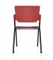 Preview: Besucherstühle John - Sitz u. Rückenlehnen aus Kunststoff, Kunststoff rot, Gesell schwarz (Rückansicht)