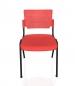 Mobile Preview: Besucherstühle John - Sitz u. Rückenlehnen aus Kunststoff, Kunststoff rot, Gesell schwarz (Front)