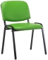 Preview: Besucherstühle K2 mit grünem Kunstleder u. schwarzem Gestell, stapelbar
