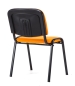 Preview: K2 Besucherstühle in orangefarbenen Bezugsstoff, mit Kunststoffabdeckung.