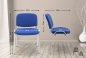 Preview: Besucherstühle in blauem Stoffbezug (Abmessungen) Typ K2C, stapelbar bis zu 4 Stück