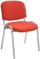 Preview: K2C-Besucherstühle: roter Stoff mit Gestell in Chromoptik