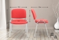 Preview: Besucherstühle: rotes Kunstleder mit Gestell in Chromoptik