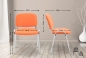 Preview: K2C-Abmessungen: Besucherstühle im erfrischenden Orange - Stapelstühle mit Kunstlederbezug
