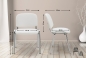 Preview: Abmessungen: Weiße Besucherstühle mit Kunstlederbezug Typ K2C