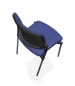 Preview: Besucherstühle Kanton mit Kunstlederbezug: Kunststoff schwarz, Gestell schwarz, Bezug blau (von schräg oben)
