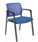 Preview: Besucherstühle Saba mit Netzrücken blau