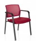Preview: Besucherstühle Saba mit Netzrücken rot