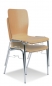 Preview: Stapelbare Besucherstühle mit Holzsitz - Holzschalenstühle Nello 20