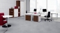 Preview: Büromöbel Stellbeispiel weiß/nussbaum