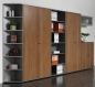 Preview: Moderne Büroschränke abschließbar - FX Büromöbel Beispielbüro Farbe: nussbaum/onyx