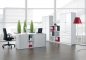 Preview: Moderne Büromöbel weiß: Schränke, Regale und Schreibtisch
