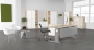 Preview: Holz Büromöbel mit Schiebetürenschrank weiß/ahorn
