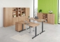 Preview: Elektrisch höhenverstellbarer Schreibtisch mit Büromöbeln vom Typ S