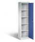 Preview: Büroschrank aus Metall 1950x400x500mm (HxTxB) RON 2000 (offen) lichtgrau/blau