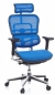 Preview: Bürostühle mit Netzrücken u. Kopfstütze blau