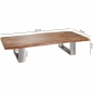 Preview: Wohnzimmertisch Massivholz Tisch mit Metallbeine (Abmessungen)