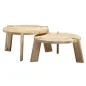 Preview: Couchtisch 2er Set Mango Massivholz Rund Hell 2-teilig