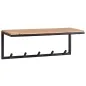 Preview: Wandgarderobe Akazie Massivholz Metall 70x27x30 cm Preview: Wandgarderobe Akazie Massivholz Metall 70x27x30 cm