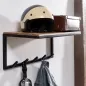 Preview: Wandgarderobe Akazie 70 cm Ablage Metall Preview: Wandgarderobe Akazie 70 cm Ablage Metall